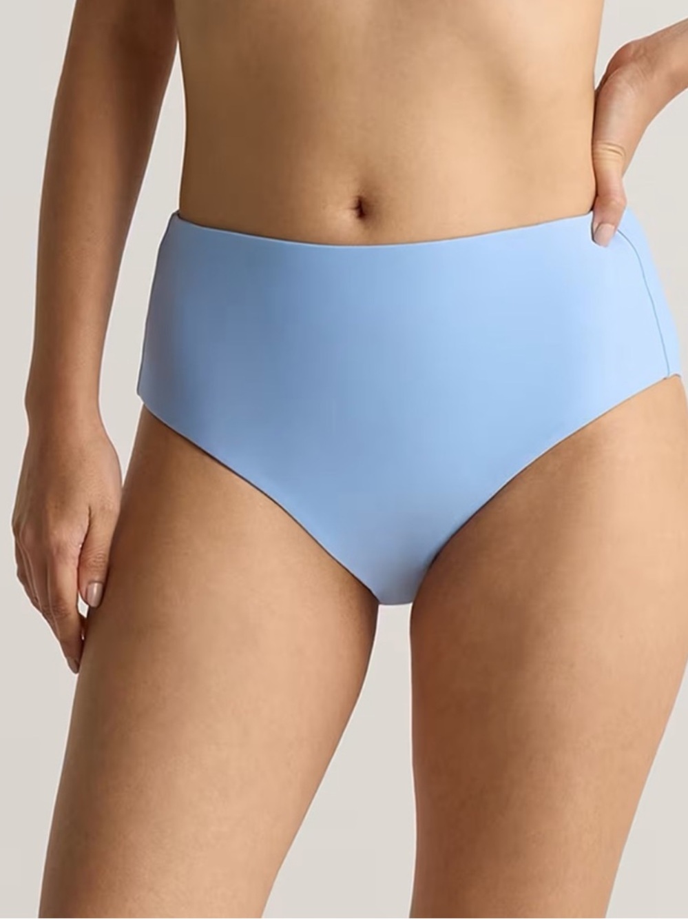 NWT QUINCE Italian High-Rise Bikini Bottom XL Clear Blue Sky 9976